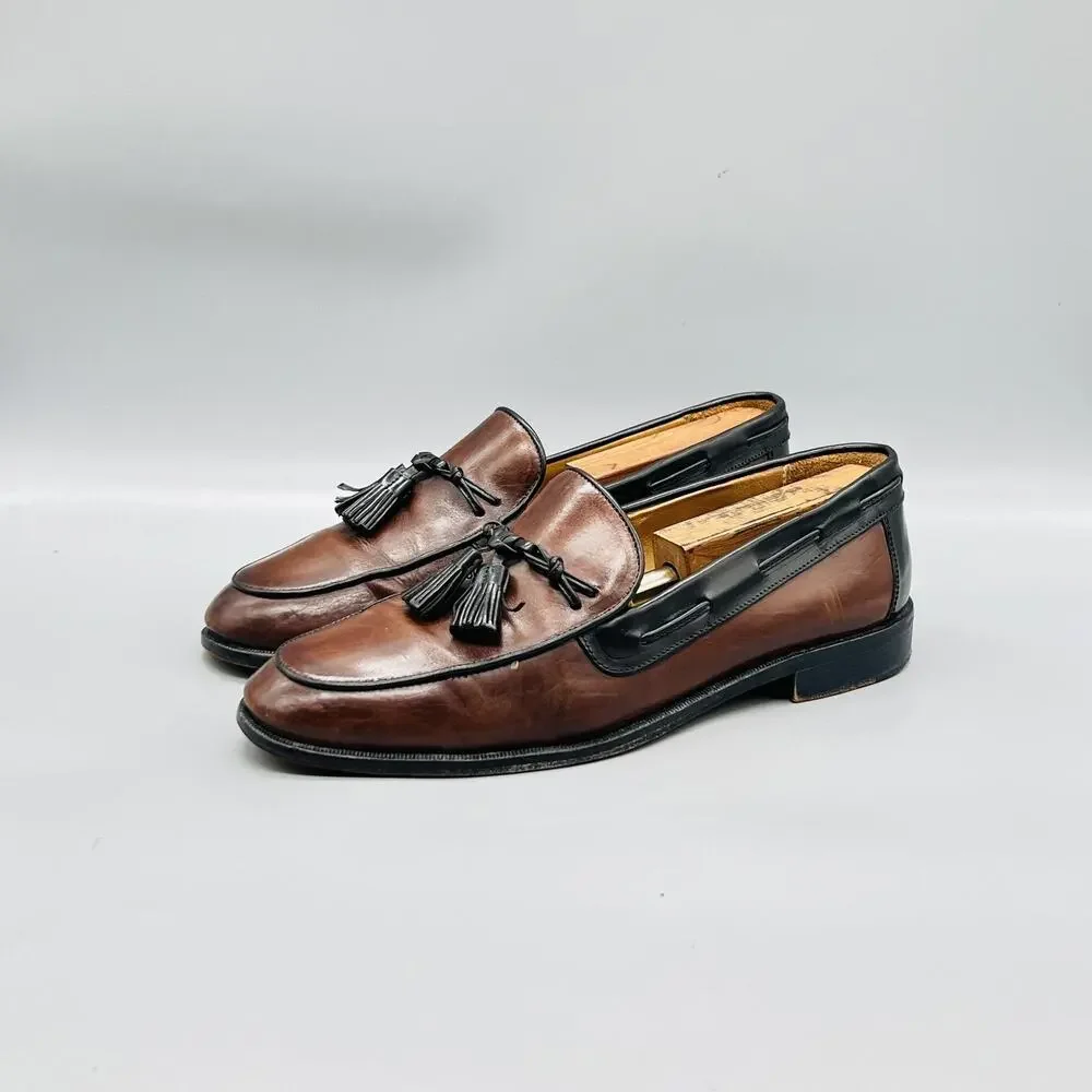 Johnston & Murphy Shoes Mens 9.5 Leather Cellini Tassel Loafers Dress Slip On